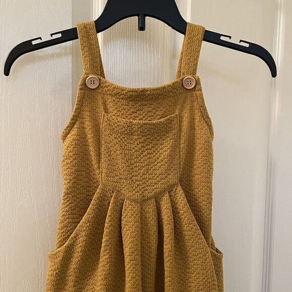 Dot Dot Smile Limited Edition Soft Romper Overalls Mustard Yellow Girls Size 2T - Picture 2 of 11